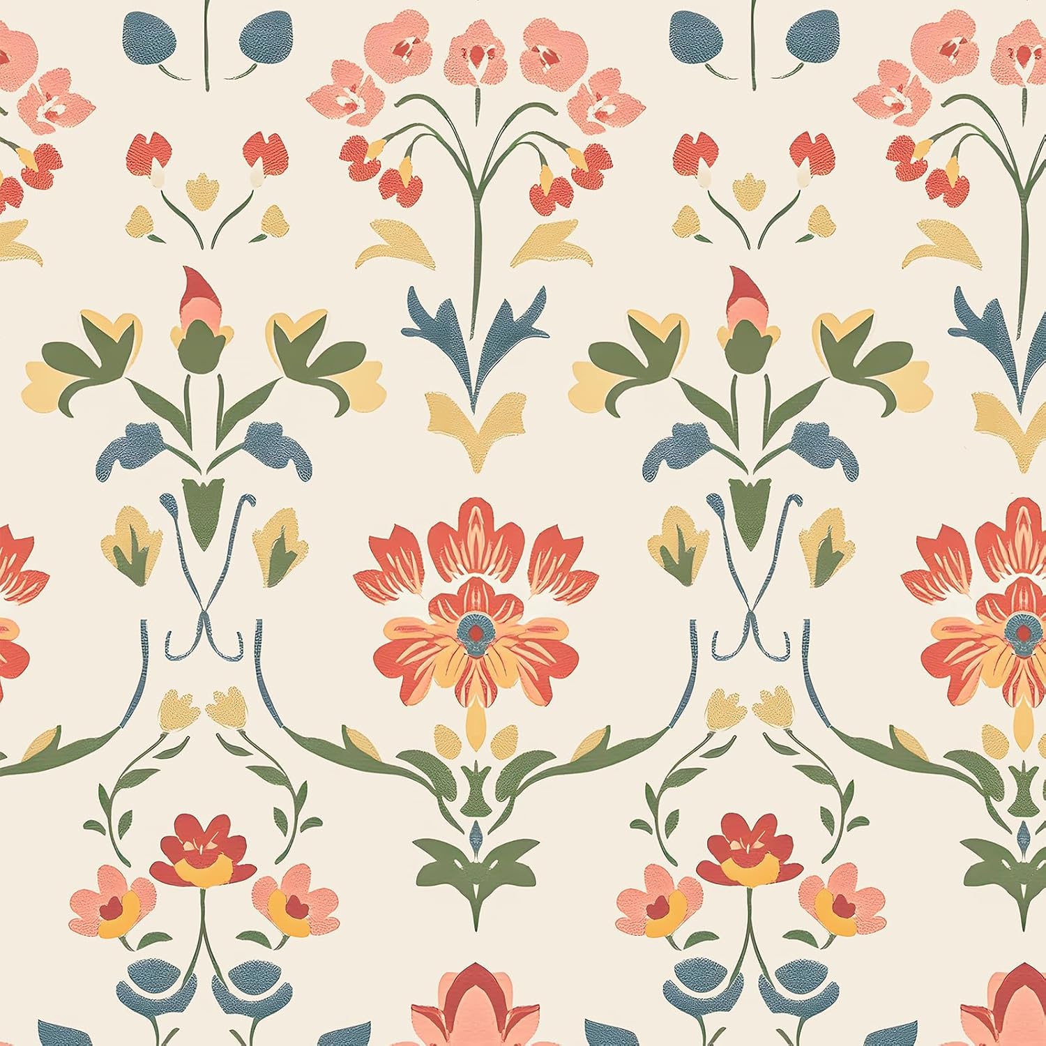 Extra Long Vintage Floral Wallpaper for Stylish Home Decor