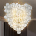 Mid Century Bubble Ball Swirled Glass Chandelier - Large Pendant Light