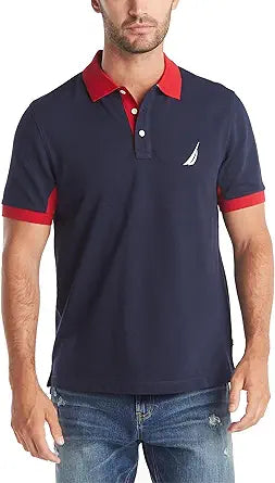 Nautica Men's Classic Fit Short Sleeve Performance Polo Shirt