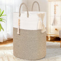 Woven Laundry Basket for Clothes 100L Large Rectangle - Tall Foldable