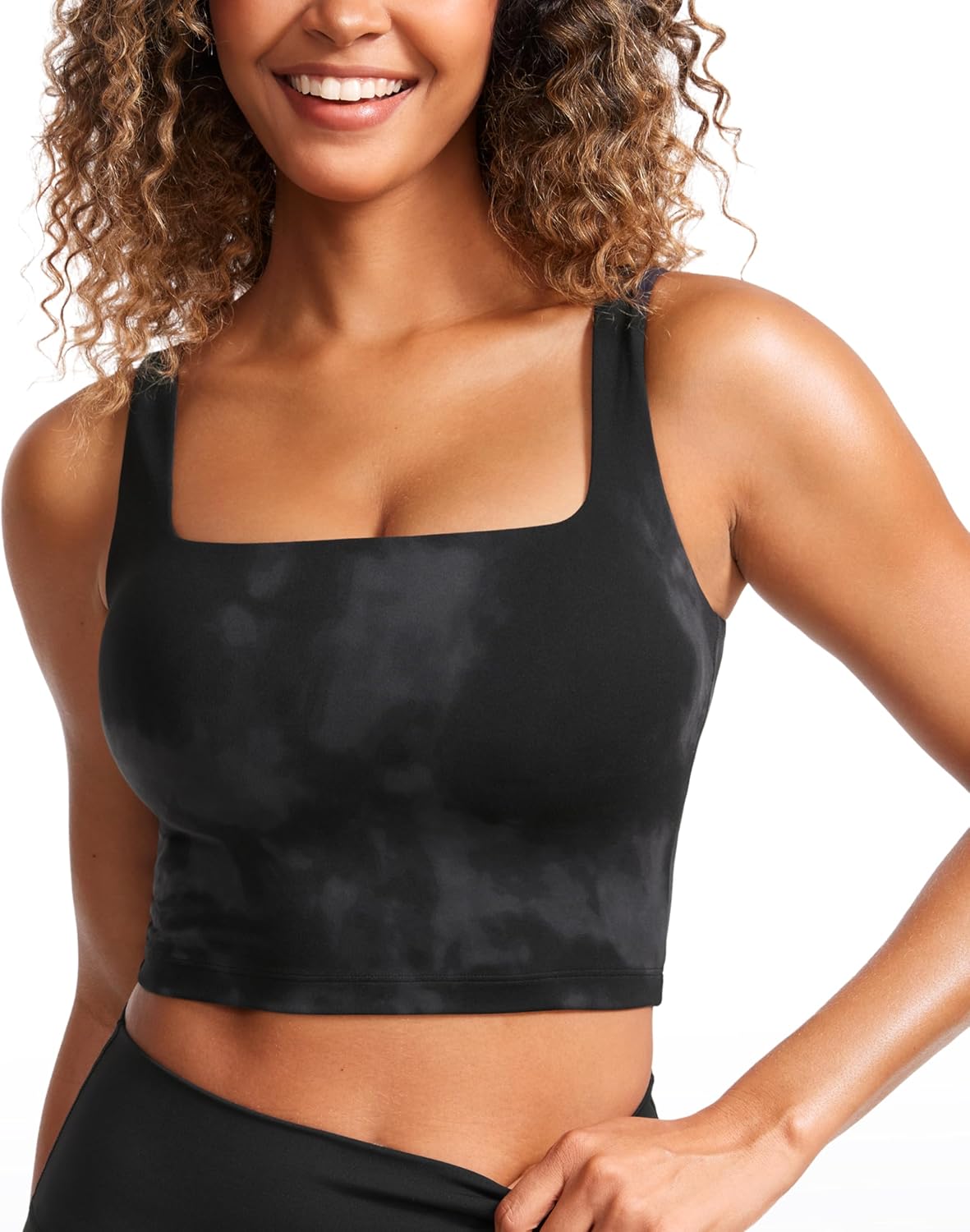 CRZ YOGA Butterluxe Womens Square Neck Longline Sports Bra Review