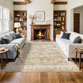 Boho Vintage Area Rug 8x10 - Machine Washable Low Pile Accent Rug