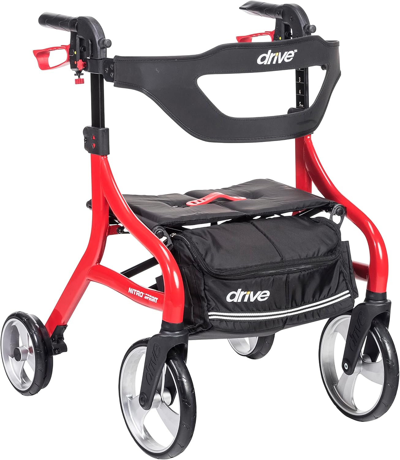 Drive Medical Nitro Sprint Foldable Rollator Walker with Seat