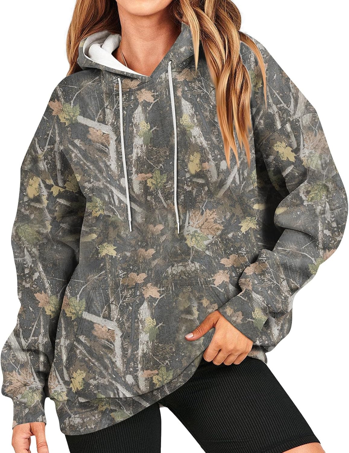 GOFULY Women's Camo Hoodie: Cozy Oversized Sweatshirt with Pockets