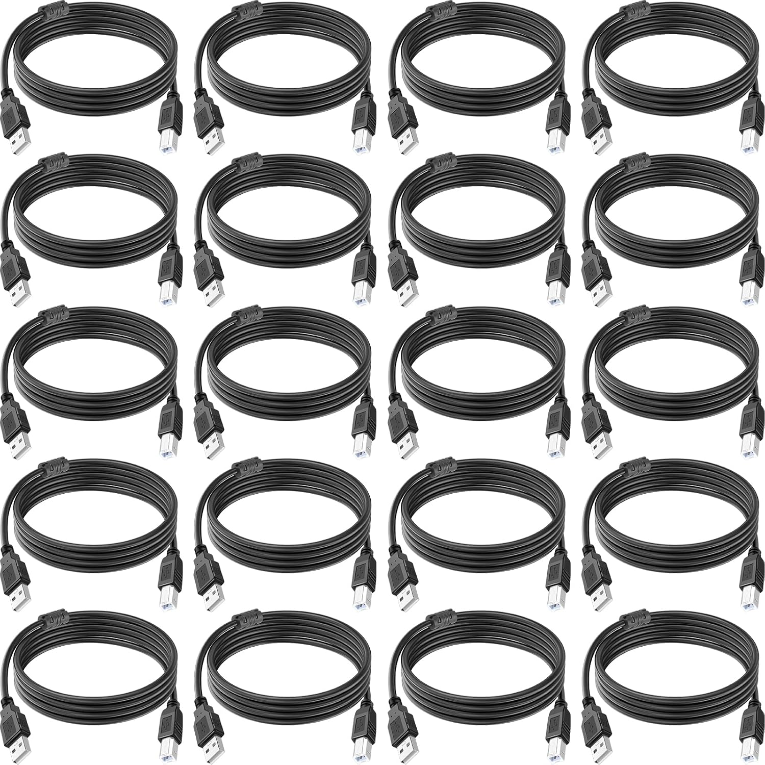 High-Speed 6FT USB Printer Cable Pack - Compatible with Top Brands!