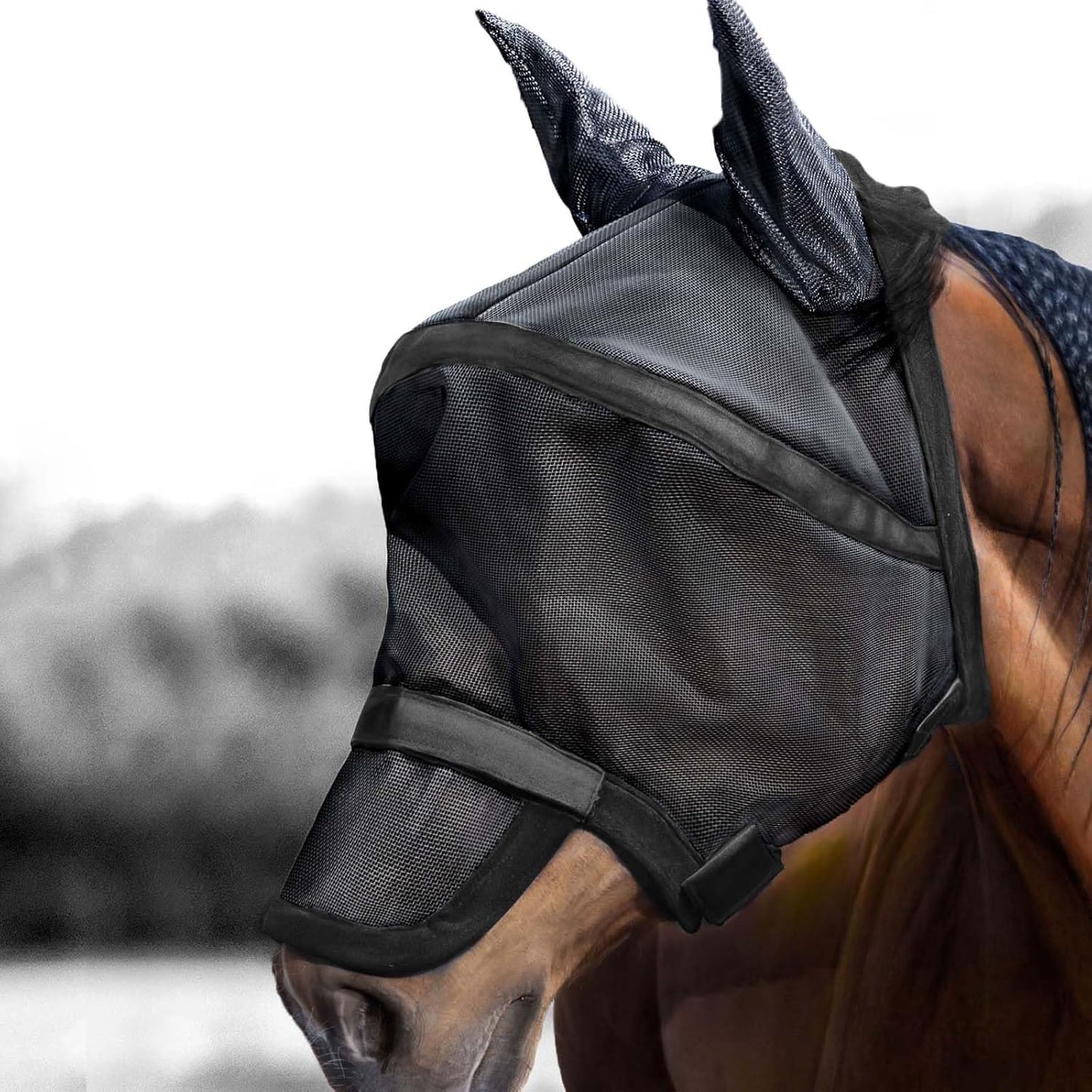 Maskology Supreme Horse Fly Mask with UV Protection and Comfort