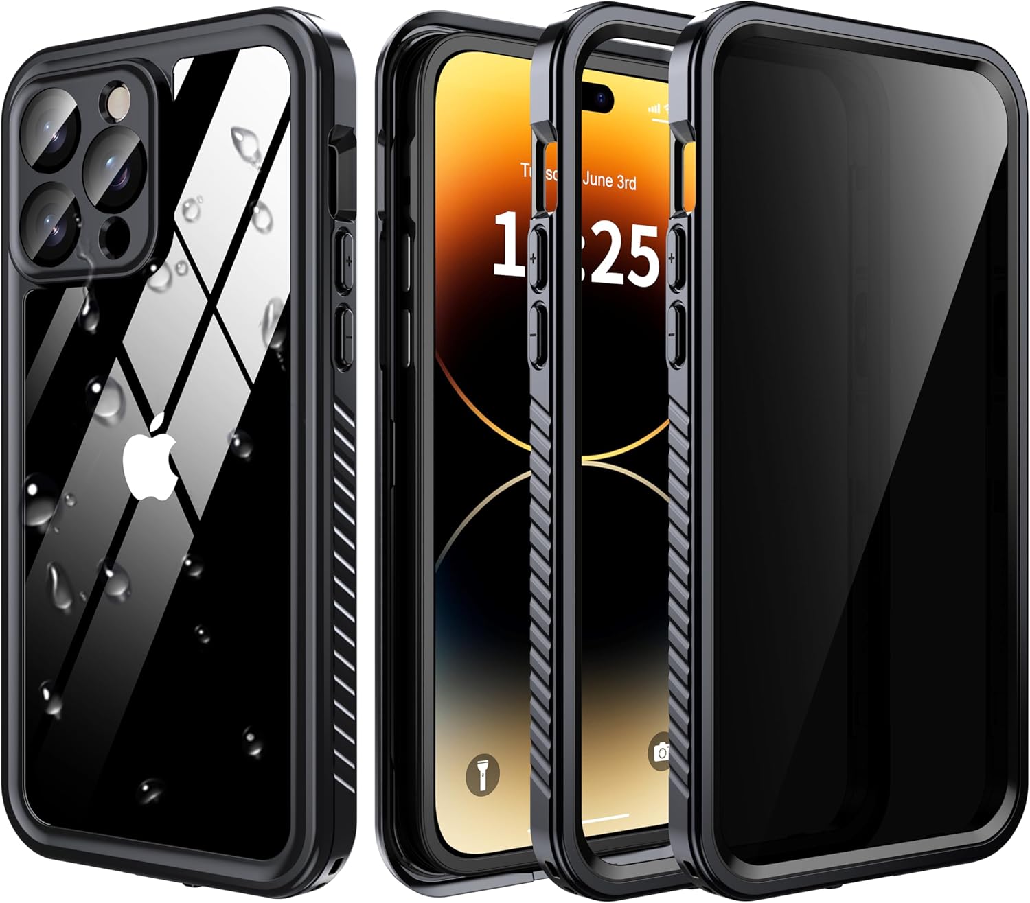 iPhone 14 Pro Max Case Waterproof with Privacy Screen Protector
