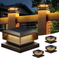 LETMY 2X Bigger Solar Post Cap Lights 4 Pack - Brighter Deck & Fence