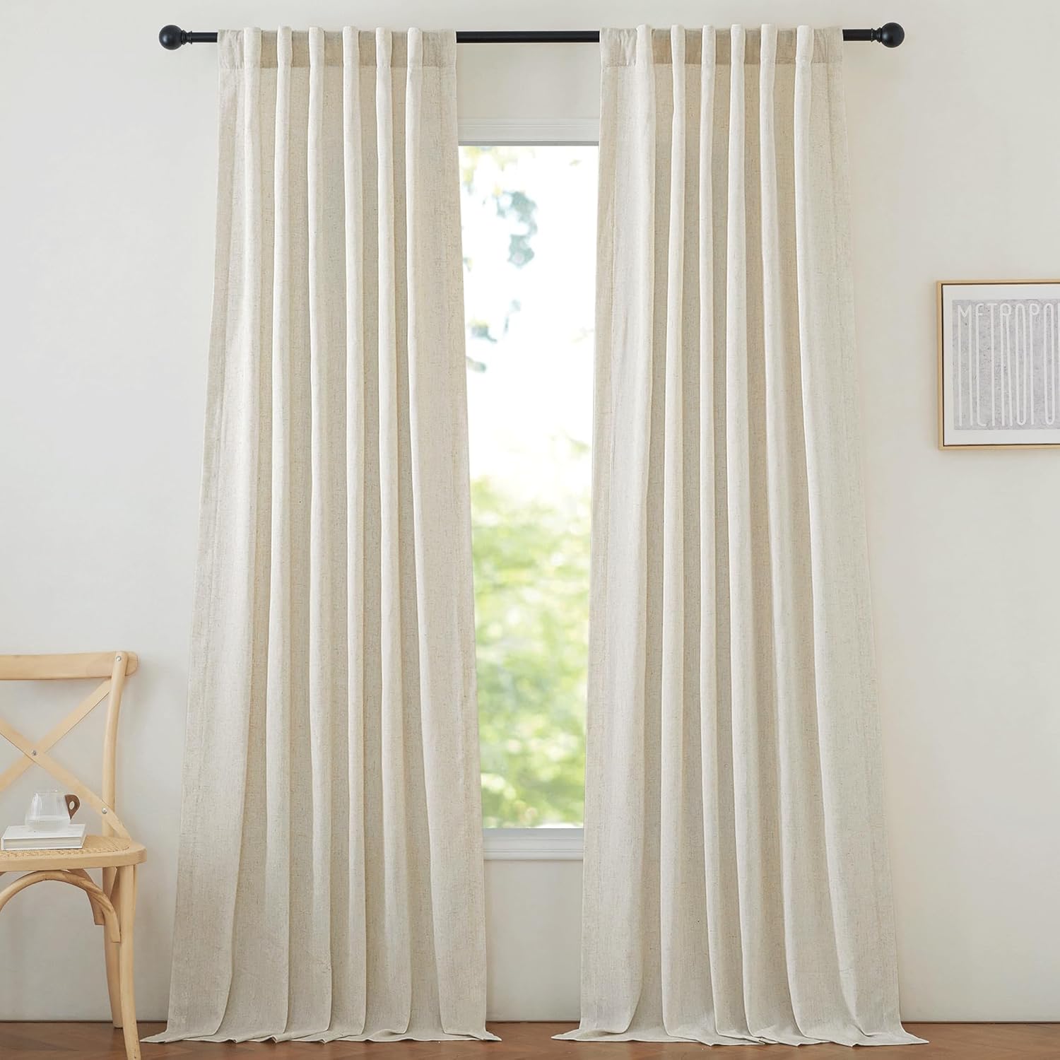 NICETOWN Linen Curtains: Privacy & Light Filtering