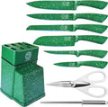 Knife Block Set Professional Chef Knives with Holder - Green