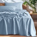 100% French Pure Linen Sheets Queen - Breathable 4 Piece Set