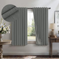 Linen Textured Black Out Blinds 45 in Length 2 Panel - Full Blackout