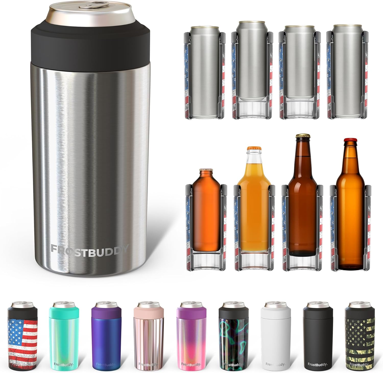Frost Buddy Universal Can Cooler - Fits All Sizes of Cans