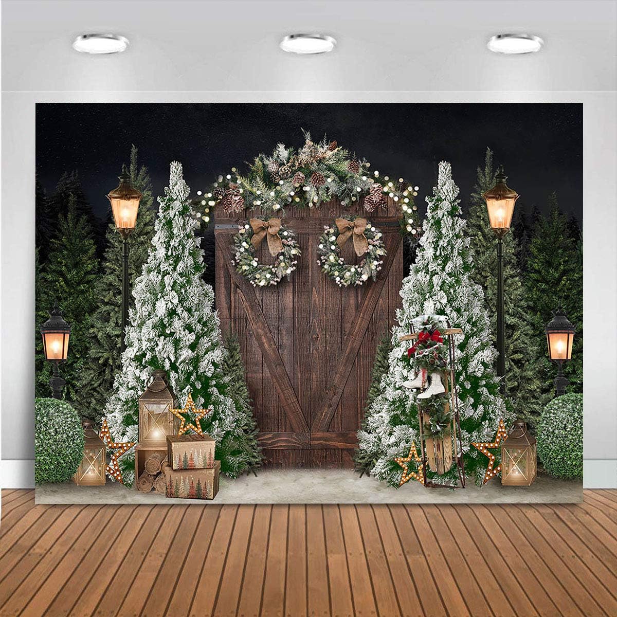 Mocsicka 10x7ft Christmas Backdrop for Festive Photos