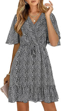 KIRUNDO Women's Summer Floral Ruffle Mini Dress - Flowy Comfort Casual