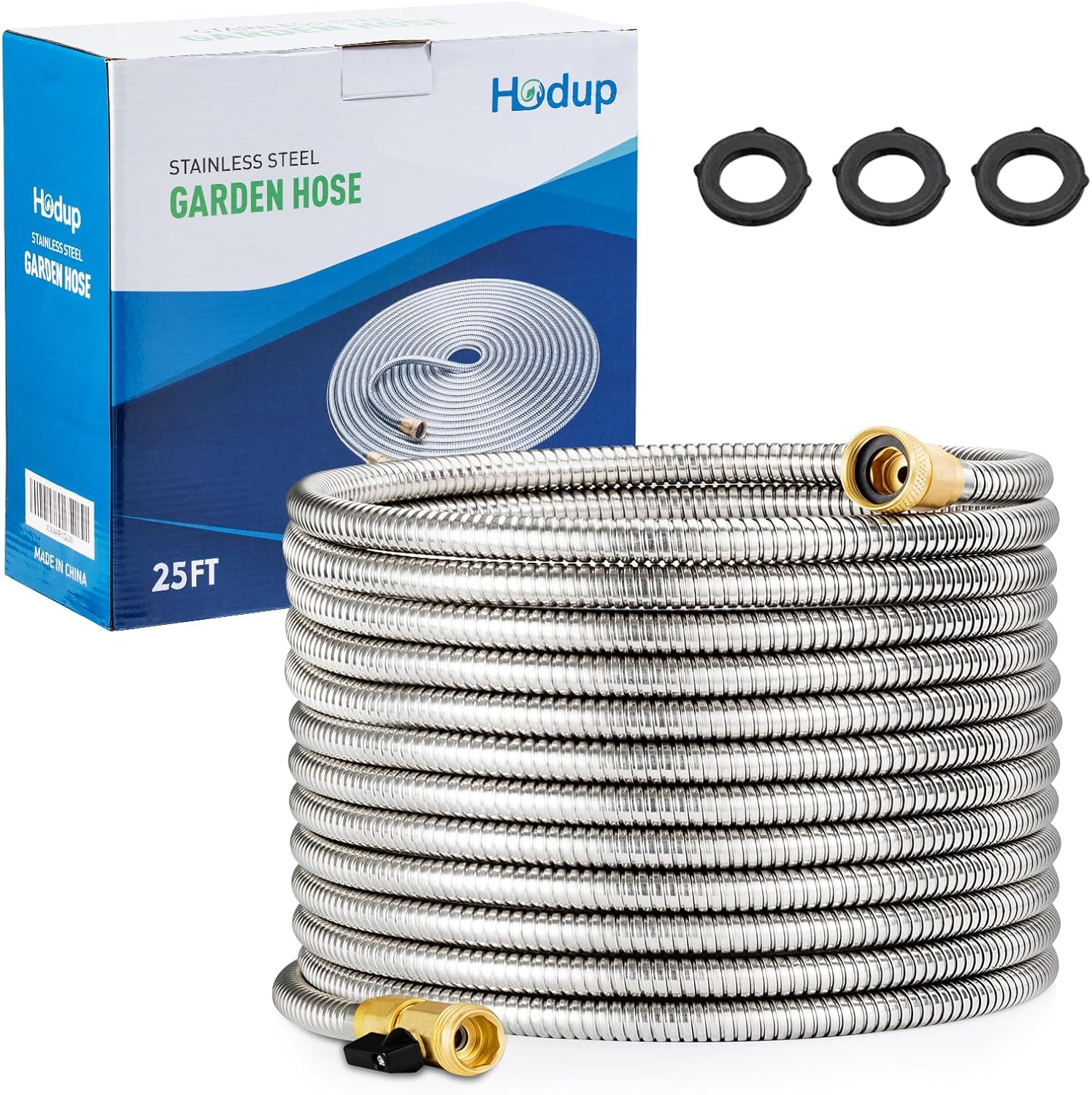 25FT Stainless Steel Metal Garden Hose - Lightweight & Durable
