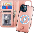 Rose Gold iPhone 12/12 Pro Wallet Case Compatible with MagSafe - RFID