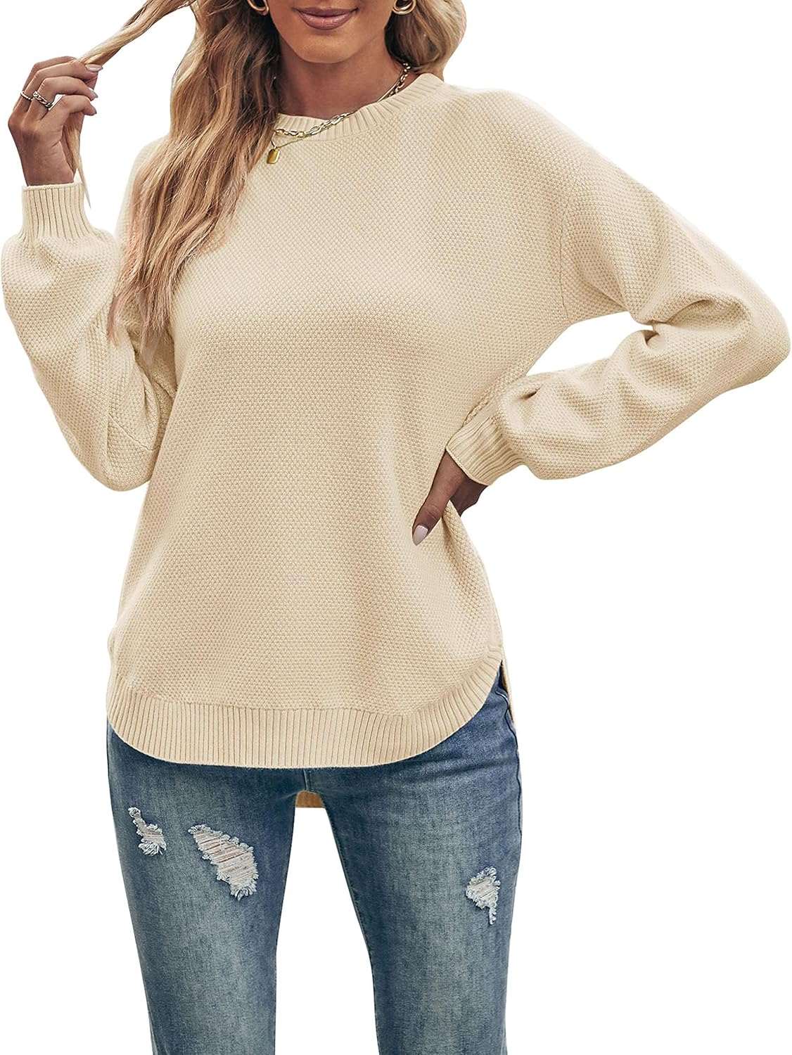 Cozy Knit Sweater for Women - Casual Fall Pullover Jumper