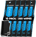 Car Interior Wipes with Microfiber Cloth - Travel Size, Pack of 10