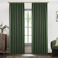 SHINELAND Olive Green Blackout Curtains for Bedroom & Living Room