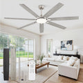 72 Inch Large Ceiling Fan with Light - Quiet DC Motor, Dual-Color