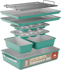 Stackable Ceramic Bakeware Set 8-Piece - Non-Toxic Healthy Baking