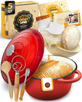 Dutch Oven for Bread Baking - Enameled Cast Iron 5QT with Kit