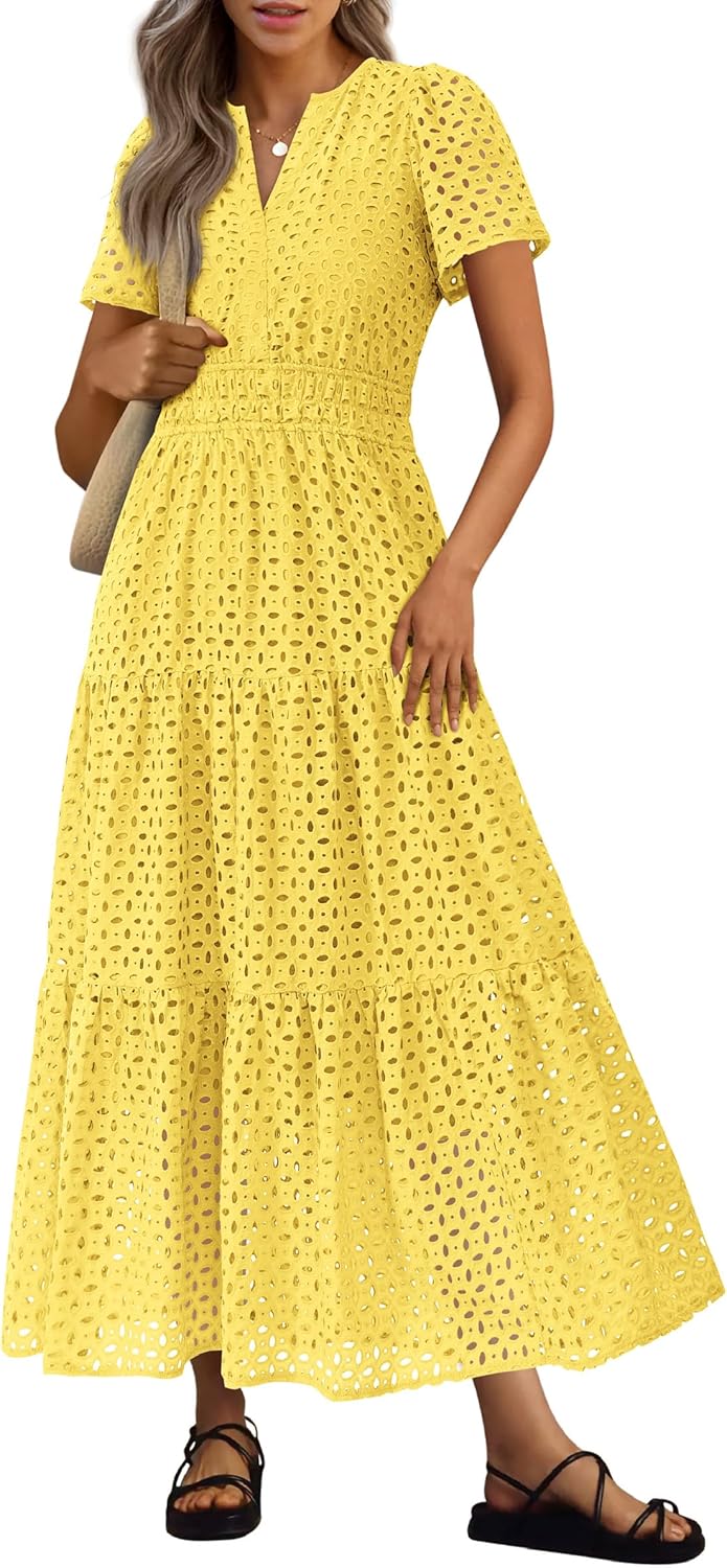 PRETTYGARDEN Womens Summer Maxi Dress for Beach Vacations