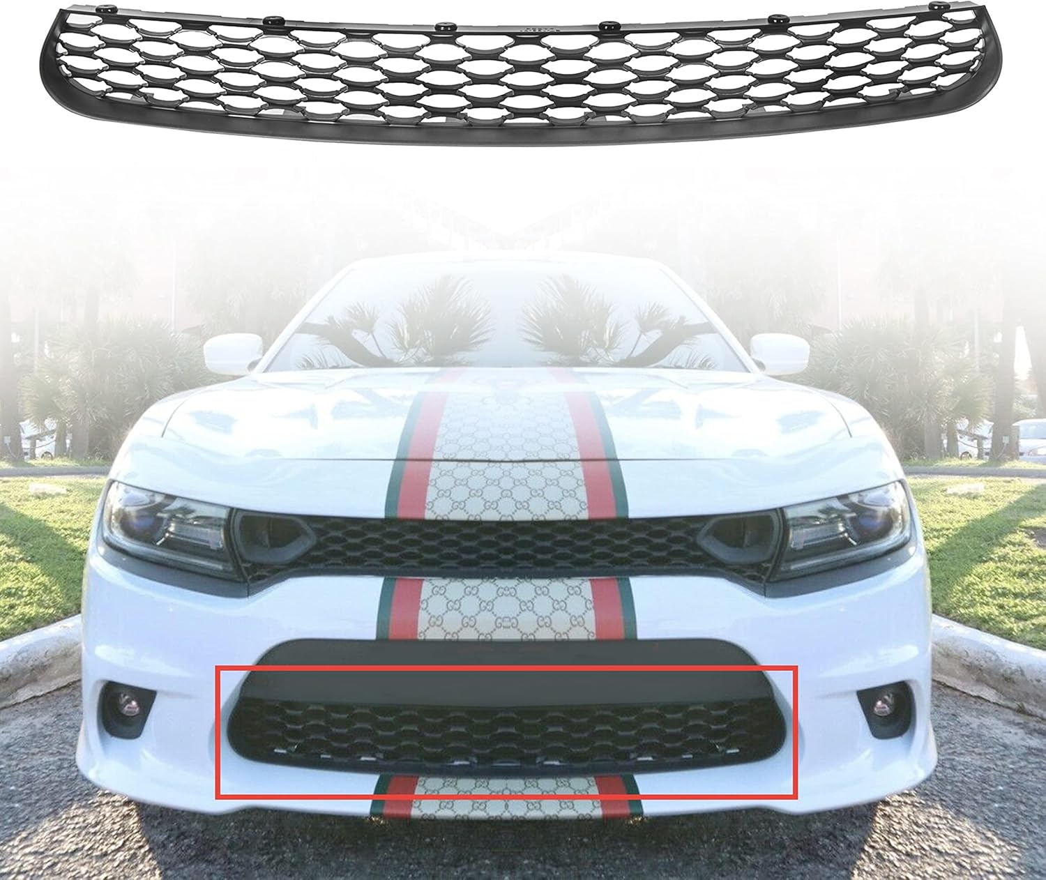 ECOTRIC Front Lower Grille Assembly for 2015-2023 Dodge Charger