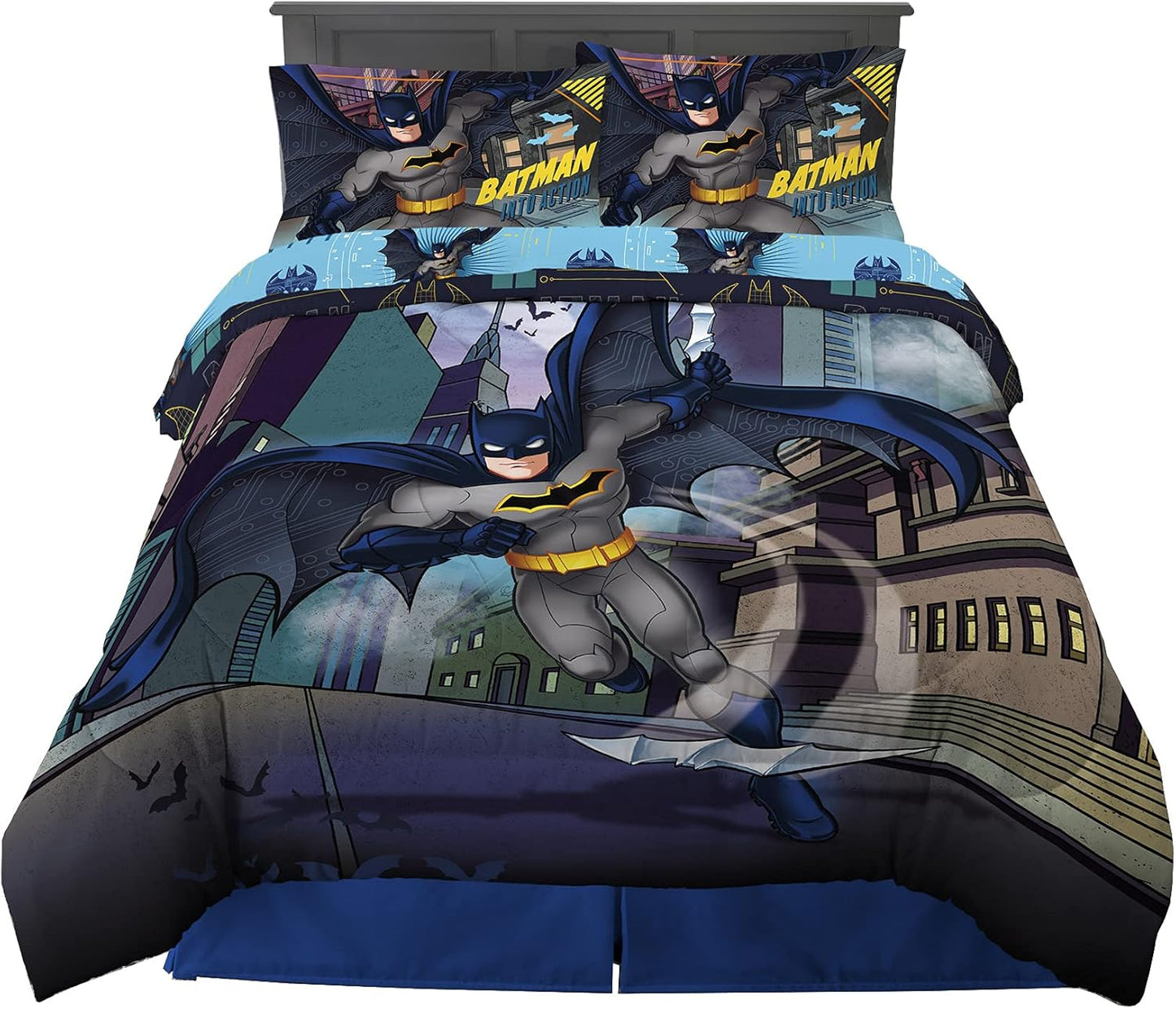 Batman Super Soft Comforter and Sheet Set for Kids Bedding