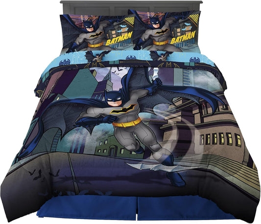 Batman Super Soft Comforter and Sheet Set for Kids Bedding