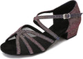 CLEECLI Low Heel Ballroom Dance Shoes for Women Latin Salsa