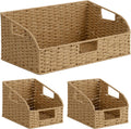 StorageWorks Paper Rope Pantry Storage Baskets - Handwoven 3 Pack