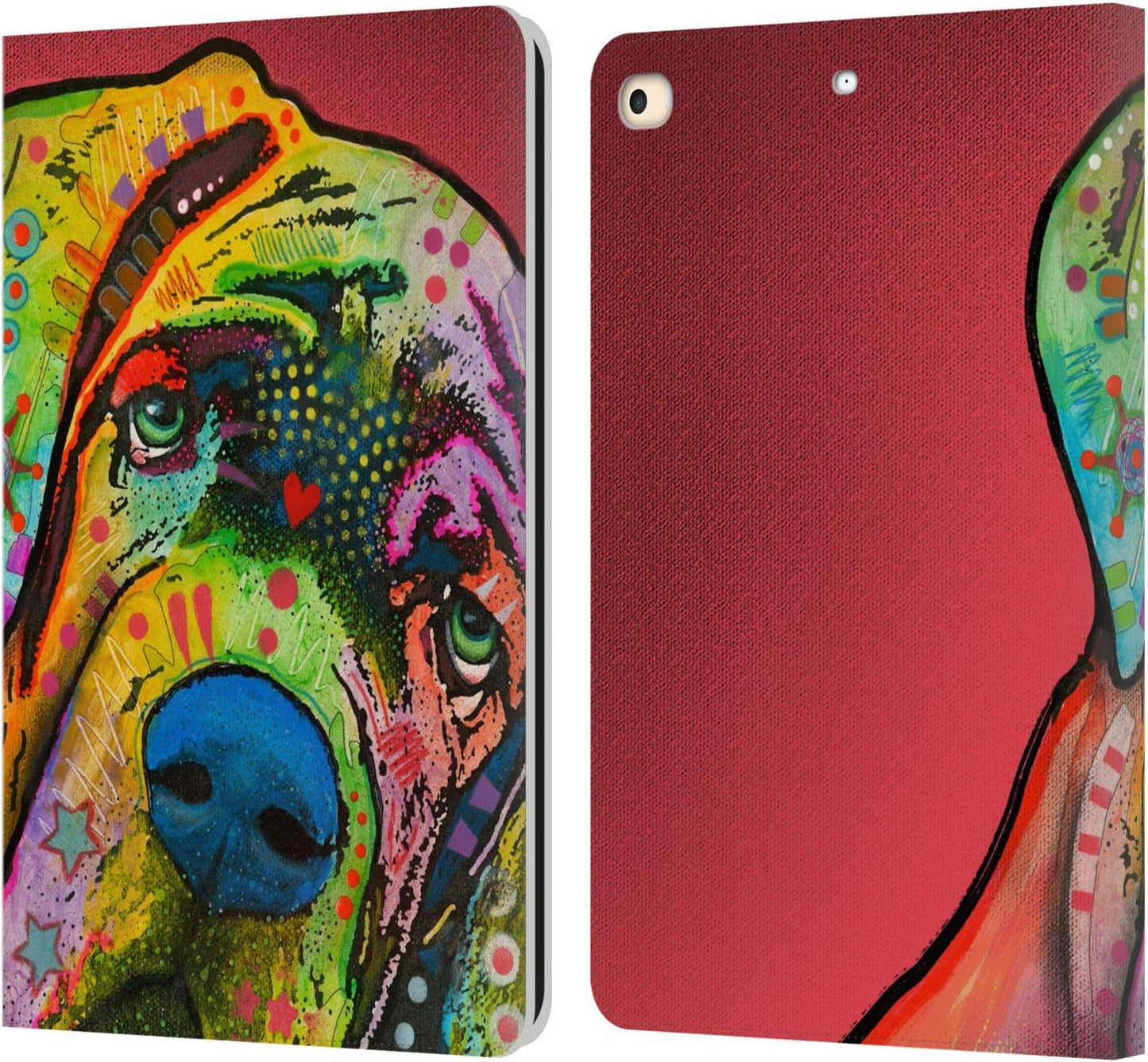 Dean Russo Mastiff Dogs Leather Wallet Case for iPad 9.7 2017/2018