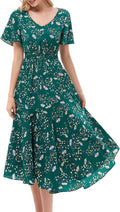 Chiffon Floral Dresses for Women with Smocked Waist Design