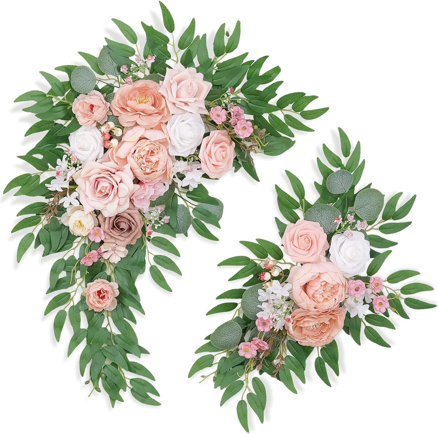 Pack of 2 Wedding Arch Decorations with Artificial Flowers