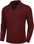 COOFANDY Men's Shawl Collar Pullover Sweater Slim Fit Casual - Warm