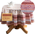 Round Cotton Tablecloth 69 in Fair Isle - Elegant Everyday Use
