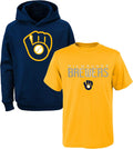 MLB Youth Boys Performance Hoodie & Tee Combo - Brewers Fan Set
