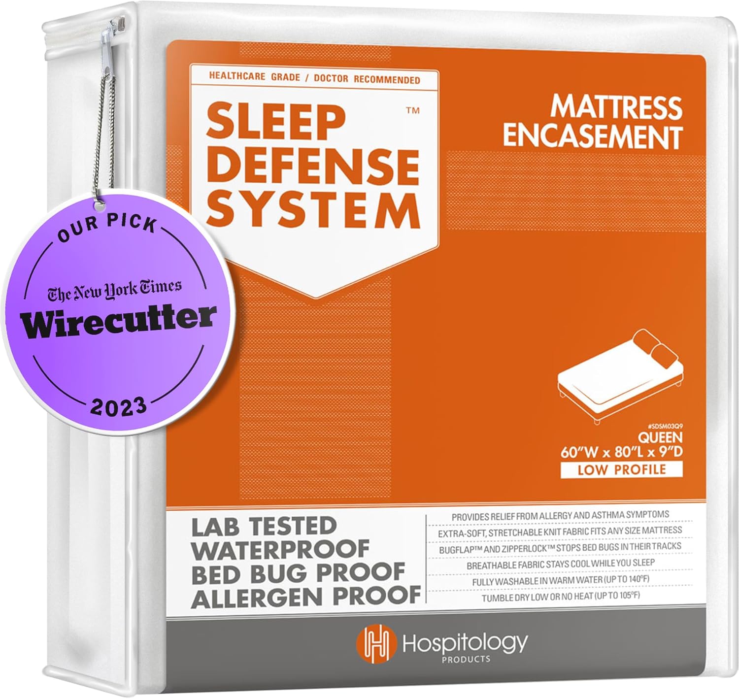 Queen Mattress Encasement - Waterproof & Dust Mite Proof Cover