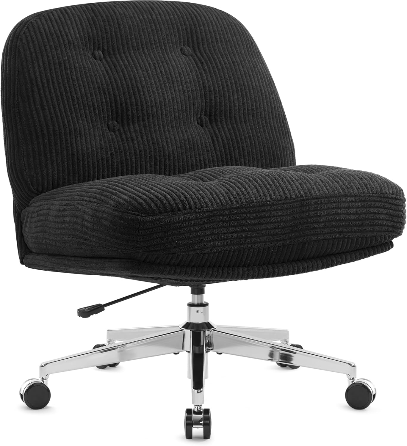 Height Adjustable Ergonomic Office Chair - Wide Seat, Armless