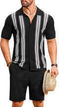 COOFANDY Men's 2 Piece Summer Short Set - Soft Knit Polo & Shorts