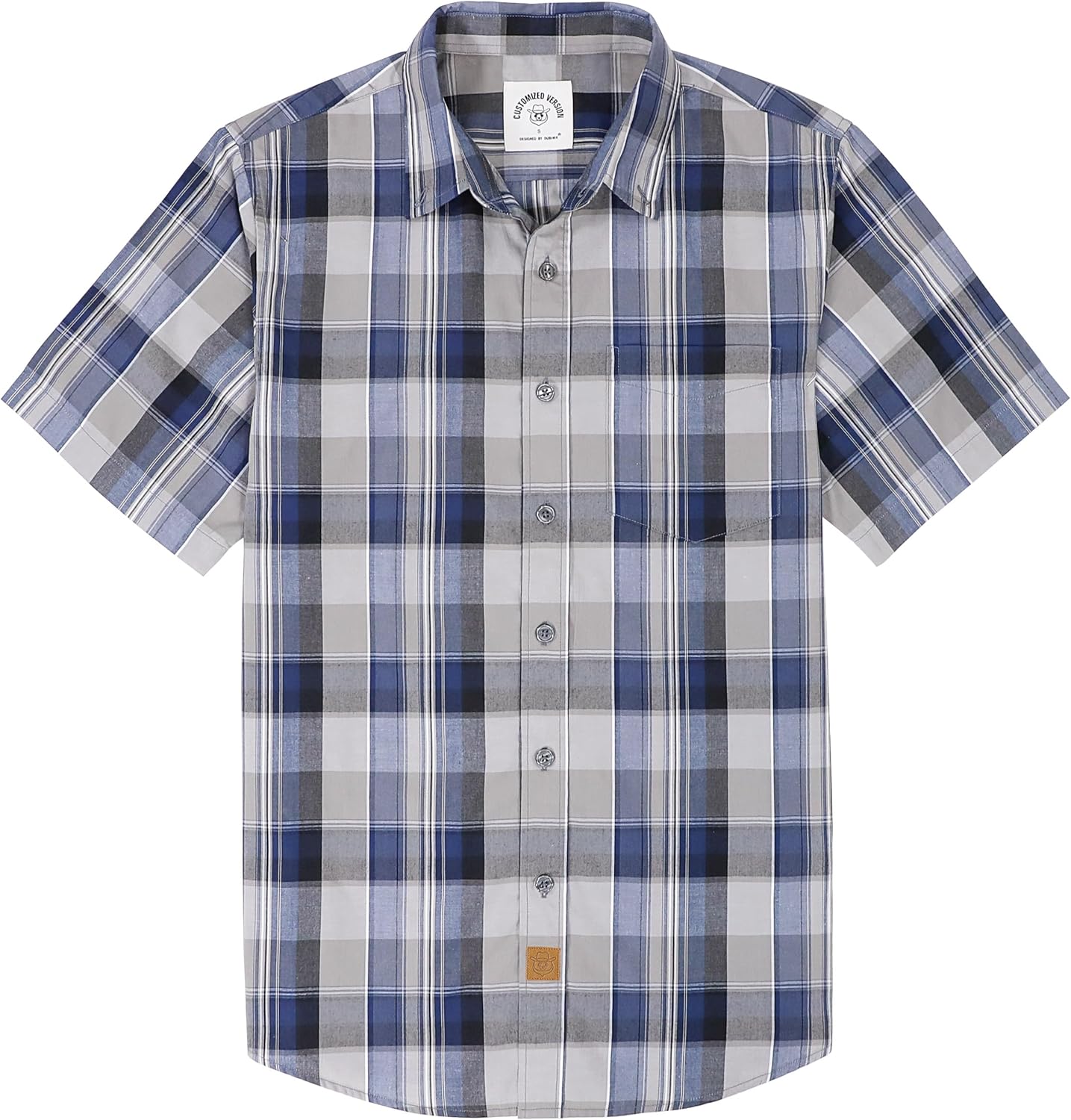 Dubinik Mens Short Sleeve Button Down Shirt for Summer Style