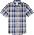 Mens Short Sleeve Button Down Shirt Vintage Casual - Lightweight