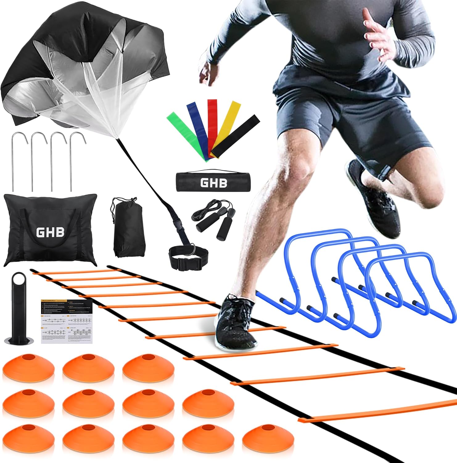 GHB Agility Ladder Set for Speed Training and Coordination
