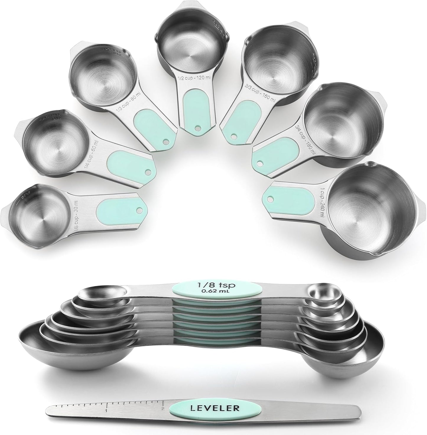 Magnetic Measuring Cups & Spoons Set for Baking and Cooking