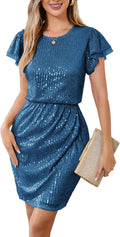Sparkly Sequin Cocktail Dress - Elegant Cap Sleeve Party Dress