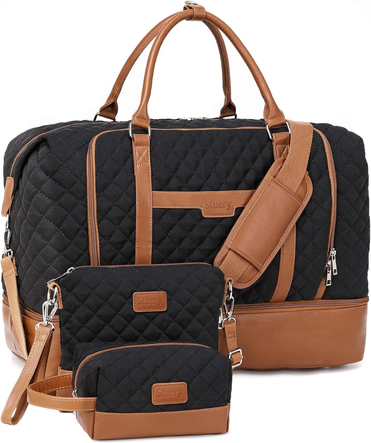 Large Travel Duffel Bag with Shoe Compartment for Women