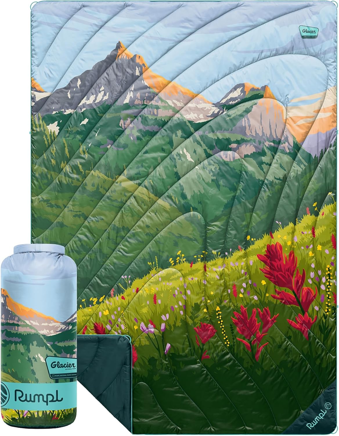 Rumpl Original Puffy Glacier National Park Blanket for Outdoors