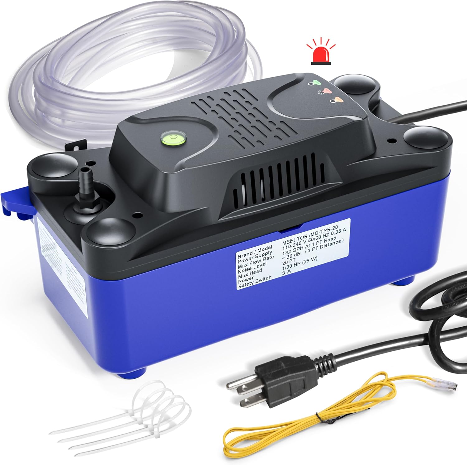 1/30 HP Condensate Pump with 20 FT Tubing for HVAC Systems